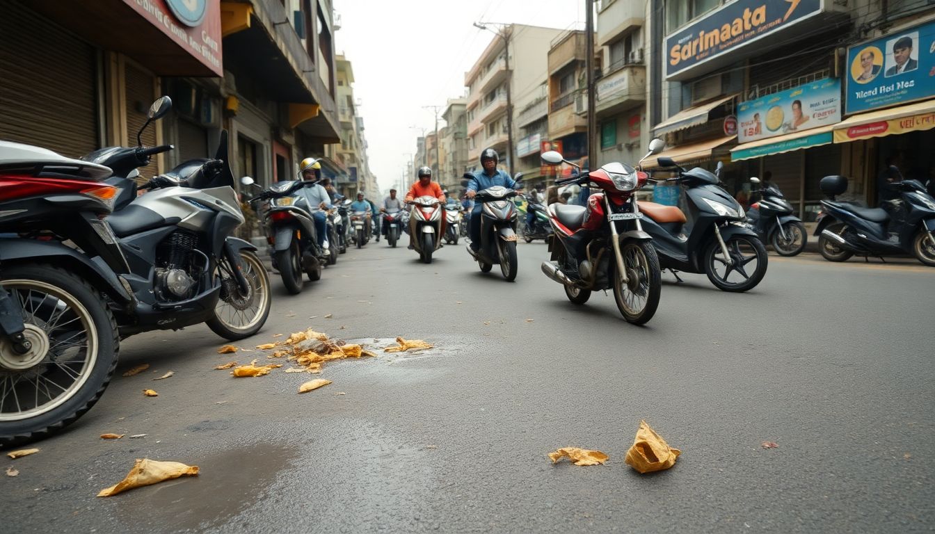 Muthiah Street Blocked by Haphazard Parking and Shop Waste in Vellala Teynampet