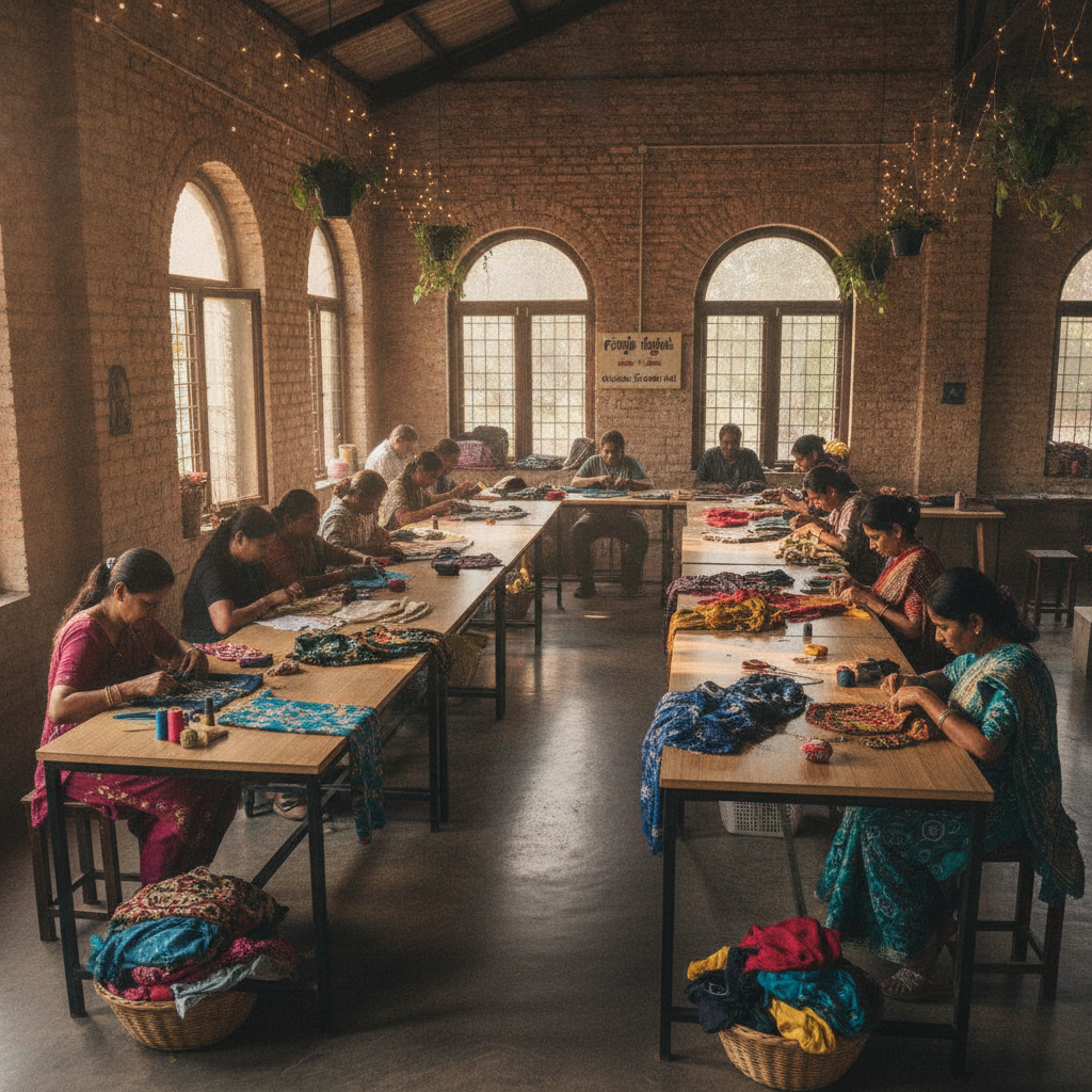 Samposhan Concludes Garment Mending Workshop in Adambakkam to Tackle Textile Waste
