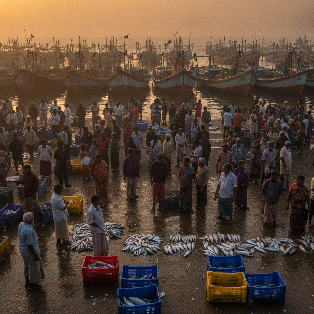 Kasimedu Harbour Sees Thin Catch and Soaring Fish Prices After Fishing Ban Ends