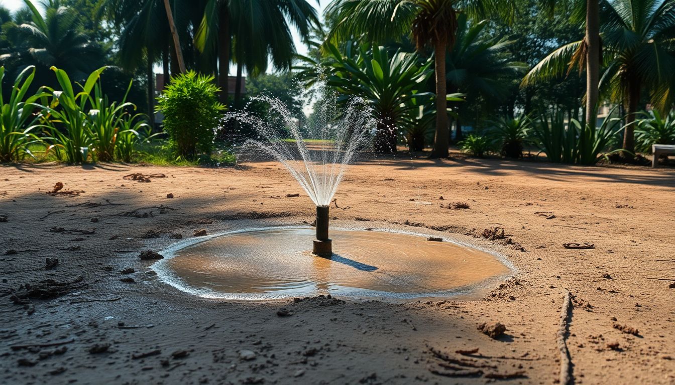 Broken Sprinklers Cause Plants to Wilt at Kalakshetra Colony Park in Thiruvanmiyur