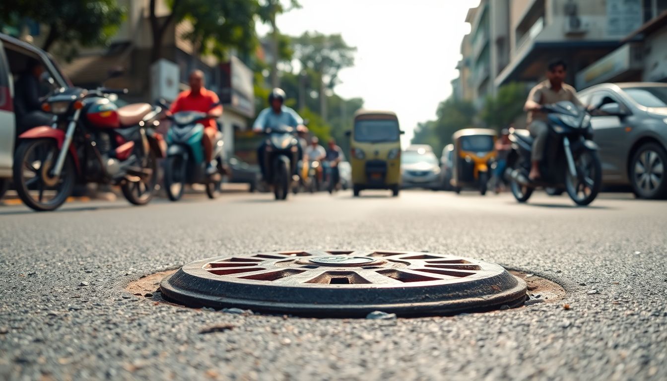 Raised Manhole Cover on Bazullah Road in T Nagar Poses Hazard to Commuters
