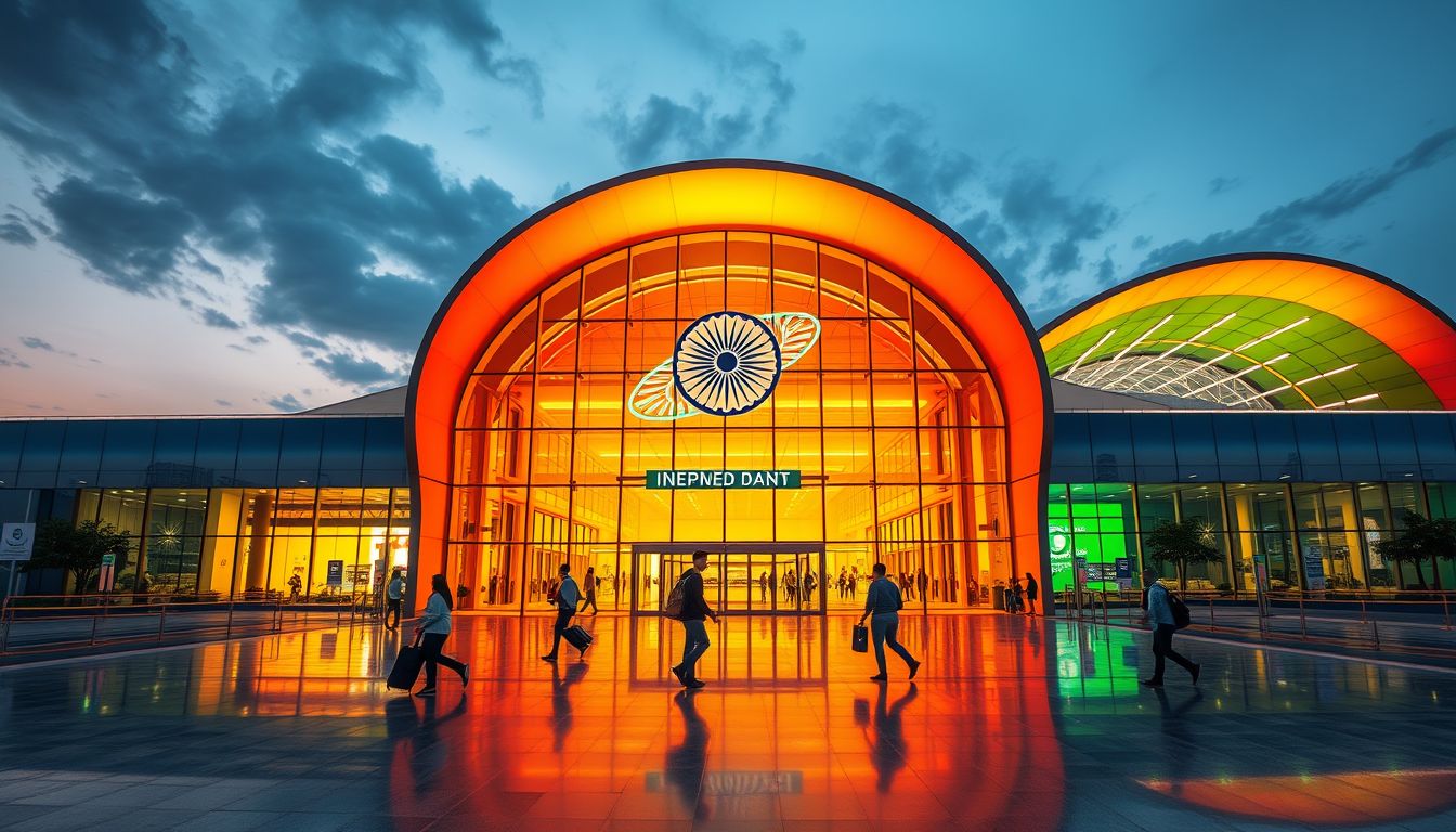 Chennai Airport Illuminated in Tricolour Lights for Independence Day