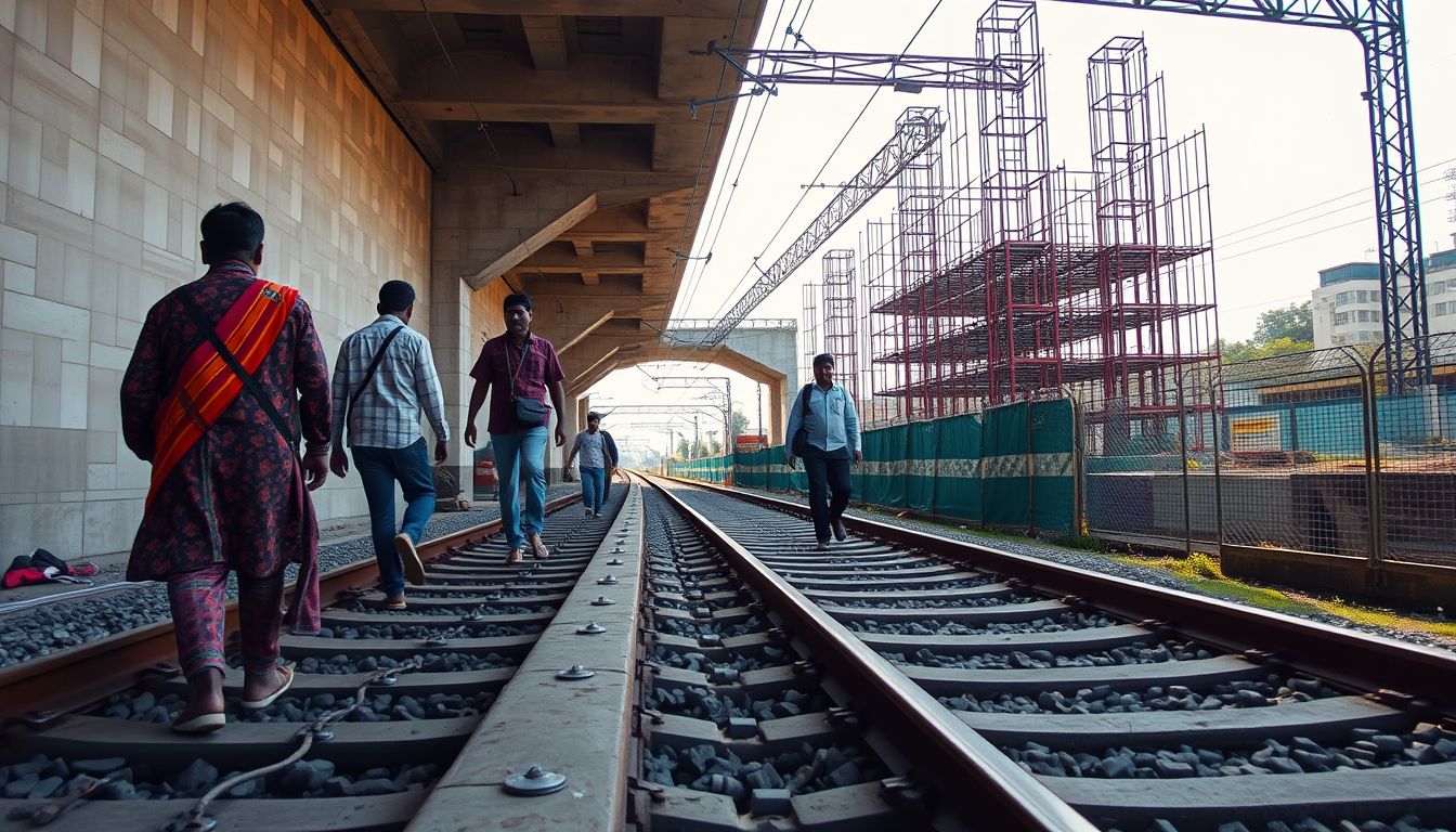 Delays in Ambattur Subway Force Pedestrians to Risk Dangerous Track Crossings