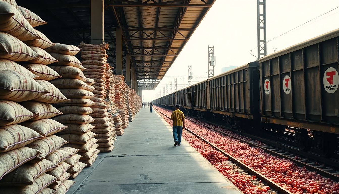 Train with 850 Tonnes of Onions Arrives at Korukkupet for Fair Price Shops
