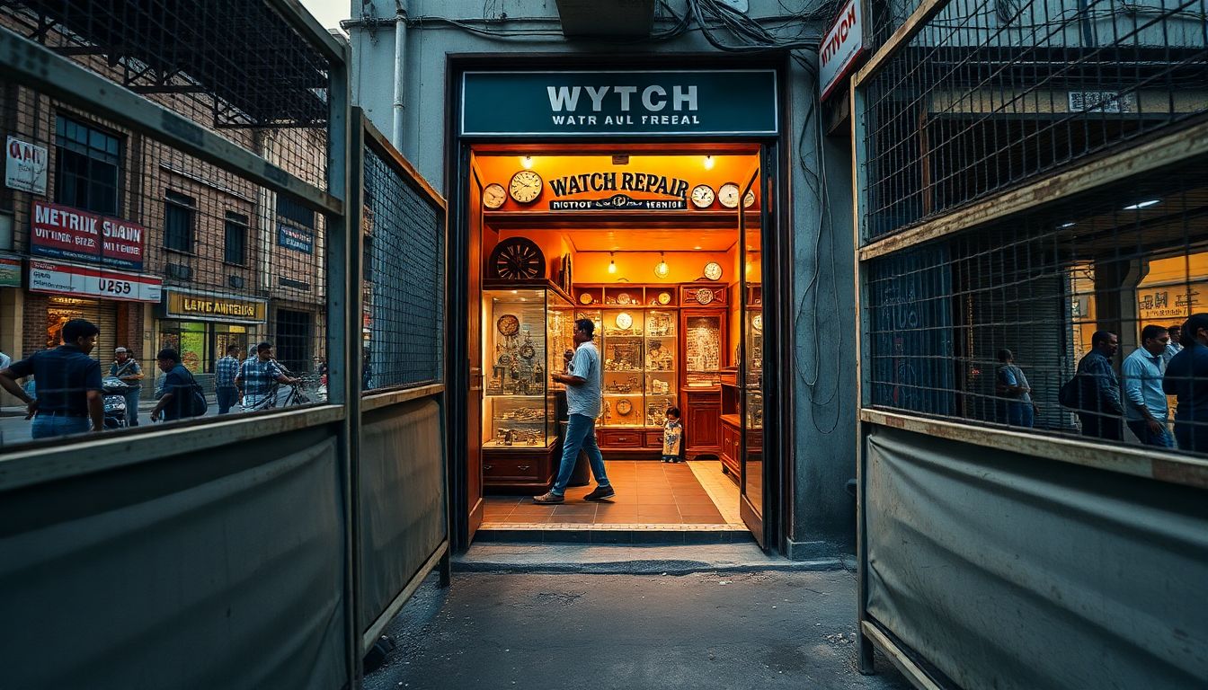 Mylapore's Zenith Watch Co. Operates Amid Metro Rail Construction Barricades