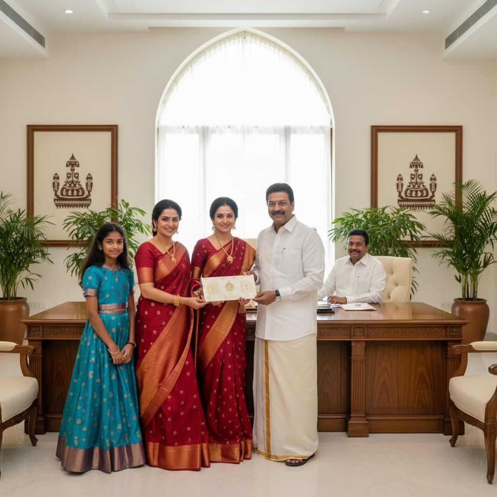 Kushboo Sundar Invites Chief Minister Vijay to Daughter Avantika's Wedding