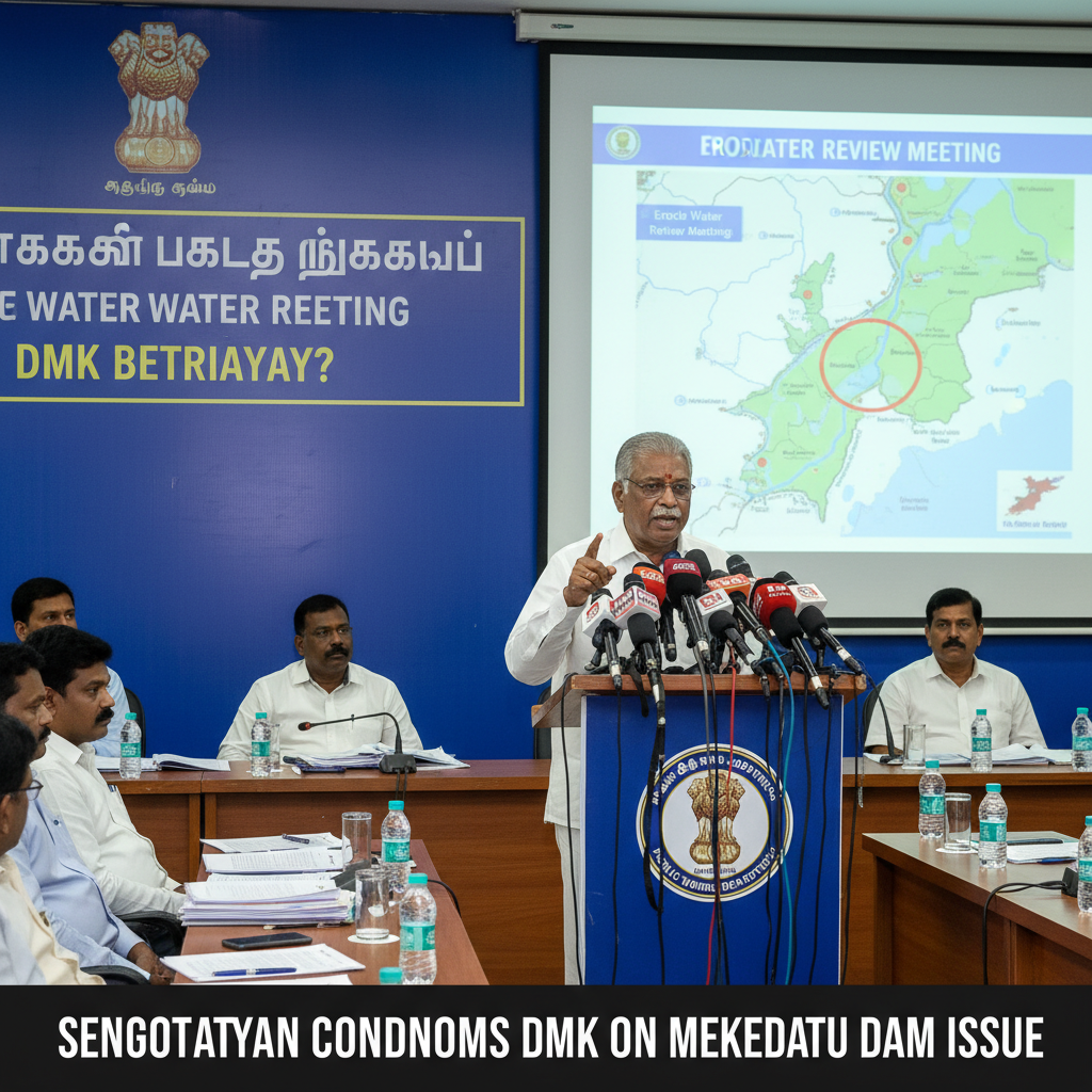 Sengottaiyan criticizes DMK over Mekedatu dam during Erode water review