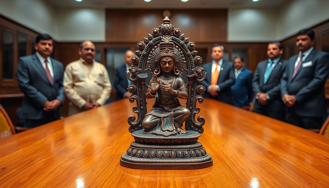 Stolen 16th-Century Idol Repatriated From UK Presented to CM at Secretariat