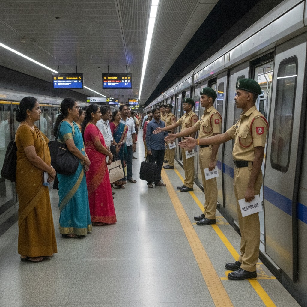 CMRL Deploys NCC Cadets at Alandur and Guindy Metro Stations to Teach Transit Etiquette