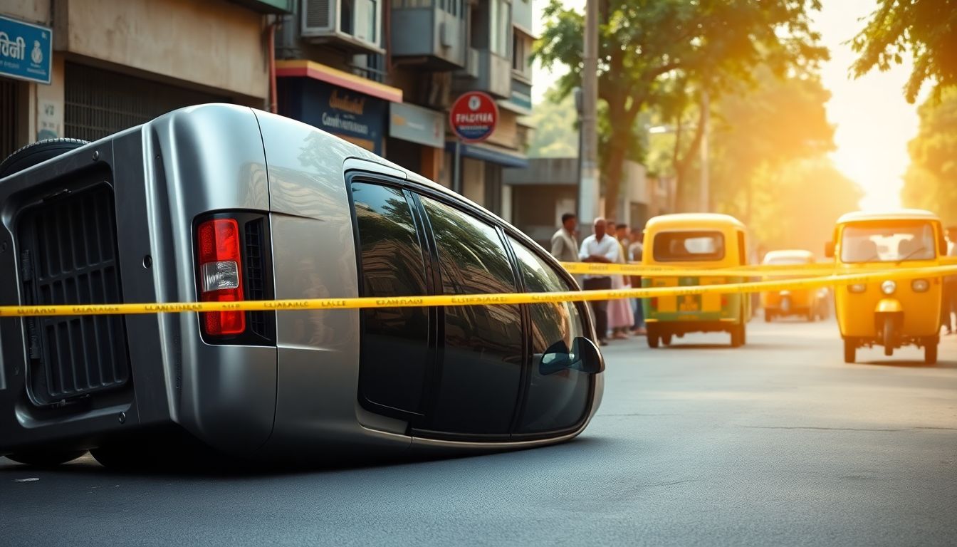 Car Overturns in Royapettah with No Casualties Reported