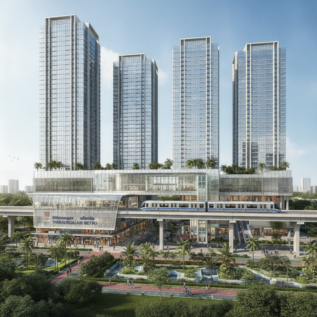 Thirumangalam Metro Station to Feature Four Towers for Offices and Shops
