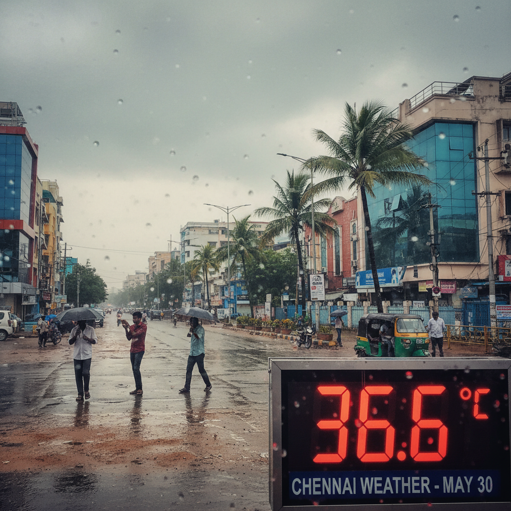 Chennai Faces Patchy Rain and 36.6 Degree Celsius Temperatures on May 30