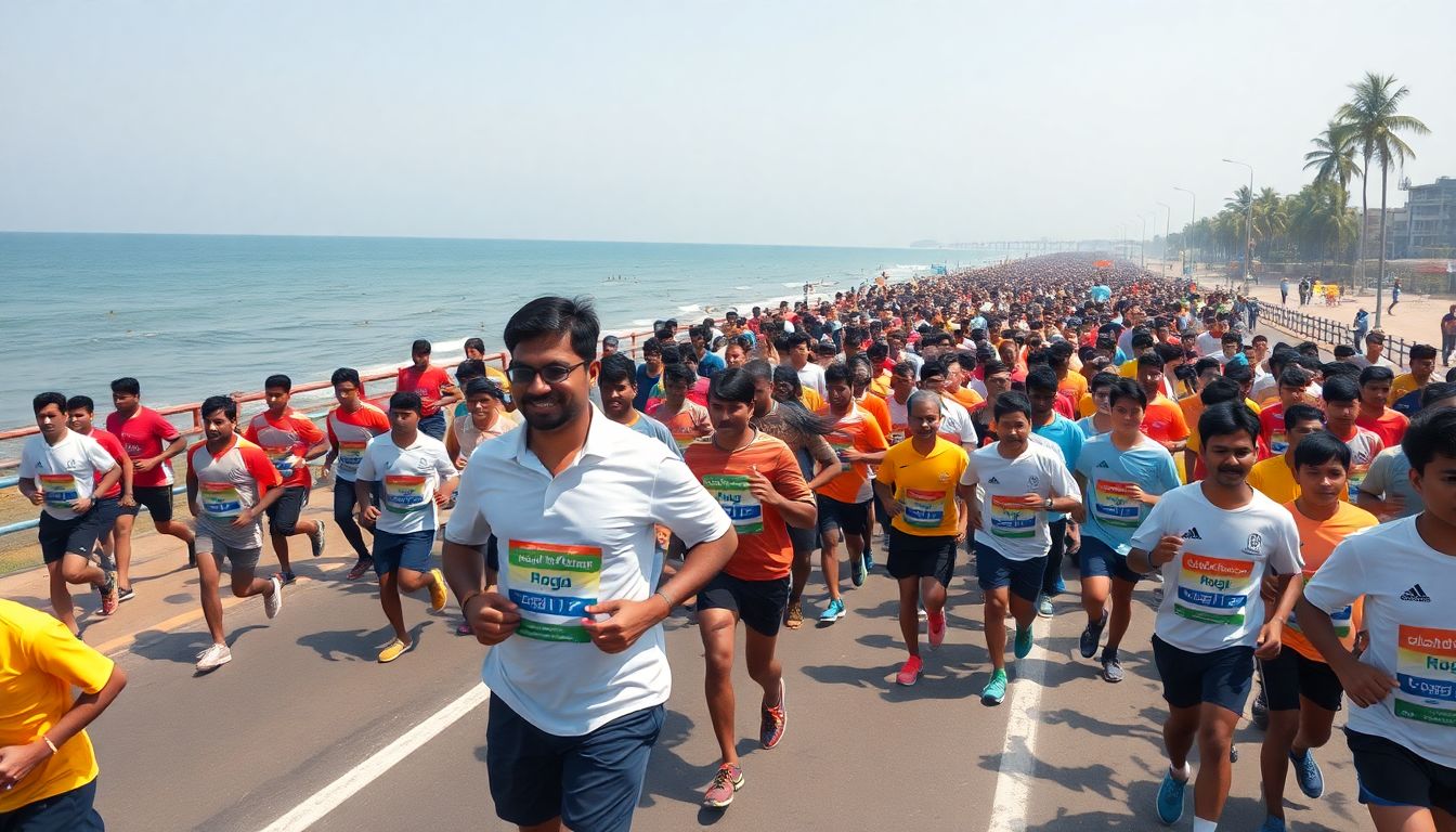 CM Vijay runs 6 km from Marina to Island Grounds in Chennai anti-drug awareness campaign