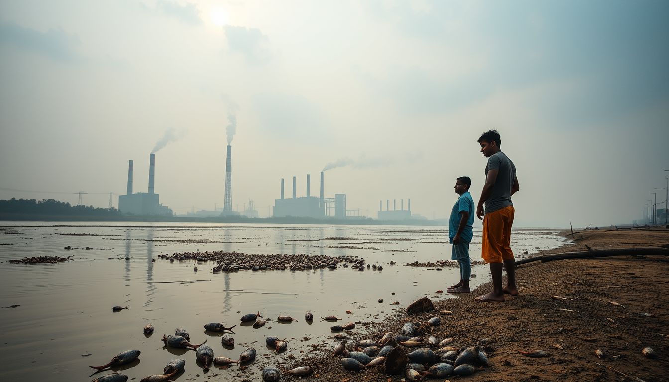 Ennore Fishermen Protest Mass Fish Kill in Kosasthalaiyar River